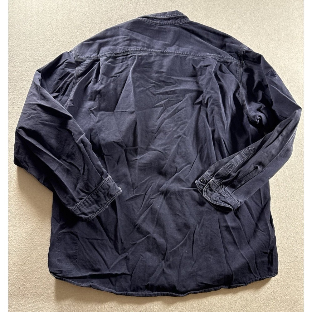 Carhartt FRS160 DNY Navy Flame Resistant Long Sleeve Work Shirt Size 2XL - Picture 3 of 12